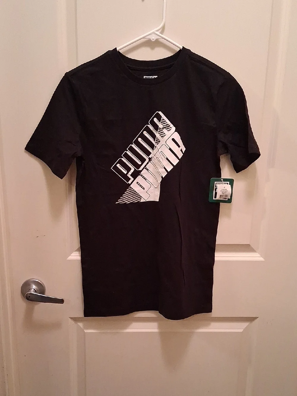 Puma Black Tee with White Graphic Logo